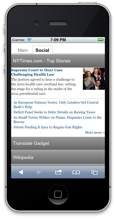Apache Rave on an iPhone simulator