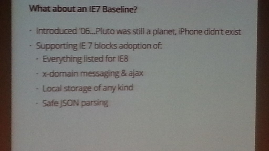 Summary of features IE7 users cannot use